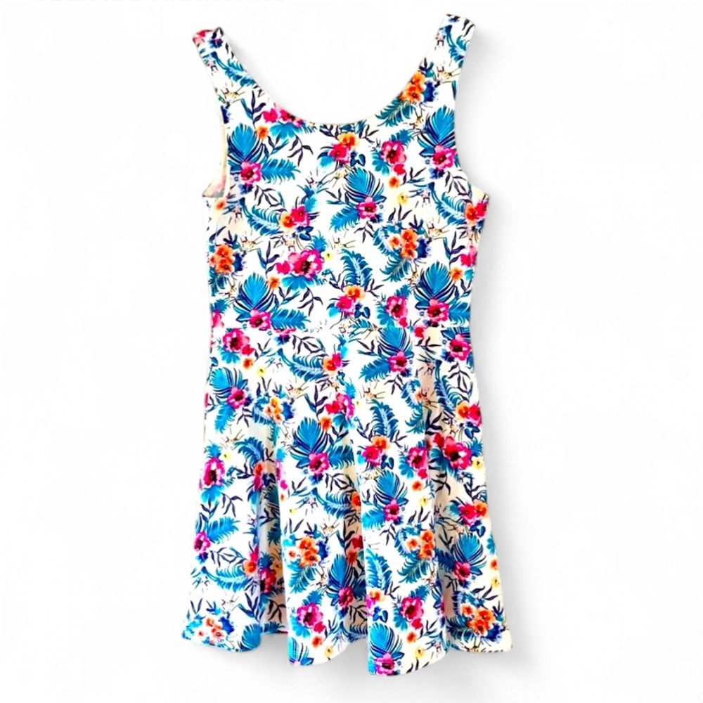 DIVIDED FOR H&M SLEEVELESS FLORAL TROPICAL SKATER BABYDOLL SUNDRESS SIZE 12